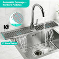 2-Pack Kitchen Sink Splash Guard, 31" and 23" Silicone Faucet Mat, Fast Draining Splash Guard for Kitchen, Bathroom, RV, Gray