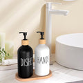 Glass Soap Dispenser Set, Contains Hand Soap and Dish Soap Dispenser(Black & White)