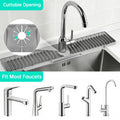 2-Pack Kitchen Sink Splash Guard, 31" and 23" Silicone Faucet Mat, Fast Draining Splash Guard for Kitchen, Bathroom, RV, Gray