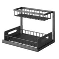 Under Sink Organizers, Metal Pull Out under Sink Organizers,Storage Shelves with Sliding Drawer,Under Sink Storage for Kitchen