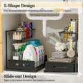 Under Sink Organizers, Metal Pull Out under Sink Organizers,Storage Shelves with Sliding Drawer,Under Sink Storage for Kitchen