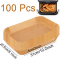 Large Disposable Air Fryer Paper Non-Stick Rectangle Airfryer Baking Liners Oilproof Oven Mat for Ninja Foodi Dualzone Basket