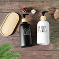 Glass Soap Dispenser Set, Contains Hand Soap and Dish Soap Dispenser(Black & White)