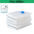 5 Pack Vacuum Storage Bags, Space Saver Bags Compression for Comforters and Blankets, Sealer Clothes Travel Packing Organizer