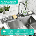 2-Pack Kitchen Sink Splash Guard, 31" and 23" Silicone Faucet Mat, Fast Draining Splash Guard for Kitchen, Bathroom, RV, Gray