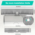 2-Pack Kitchen Sink Splash Guard, 31" and 23" Silicone Faucet Mat, Fast Draining Splash Guard for Kitchen, Bathroom, RV, Gray